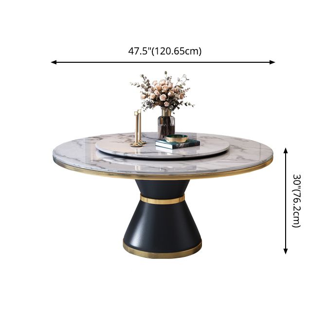 Round Kitchen Galm Sintered Stone Dining Table of Traditional Height for Dining Room Sets Clearhalo 'Dining Room Sets' 'Dining Tables & Seating' 'dining_room_set' 'furn' 'furn_dining_room_set' 'Furniture' 'furniture_dining_room_set' 'Kitchen & Dining Furniture' 'kitchen&dining_furn' 'kitchen' 1200x1200_70793b2a-377a-4a91-b641-552851ecf814