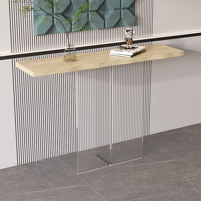 Tabla de consola de madera sólida 31.5 "Mesa de altura rectangular de altura con pierna acrílica