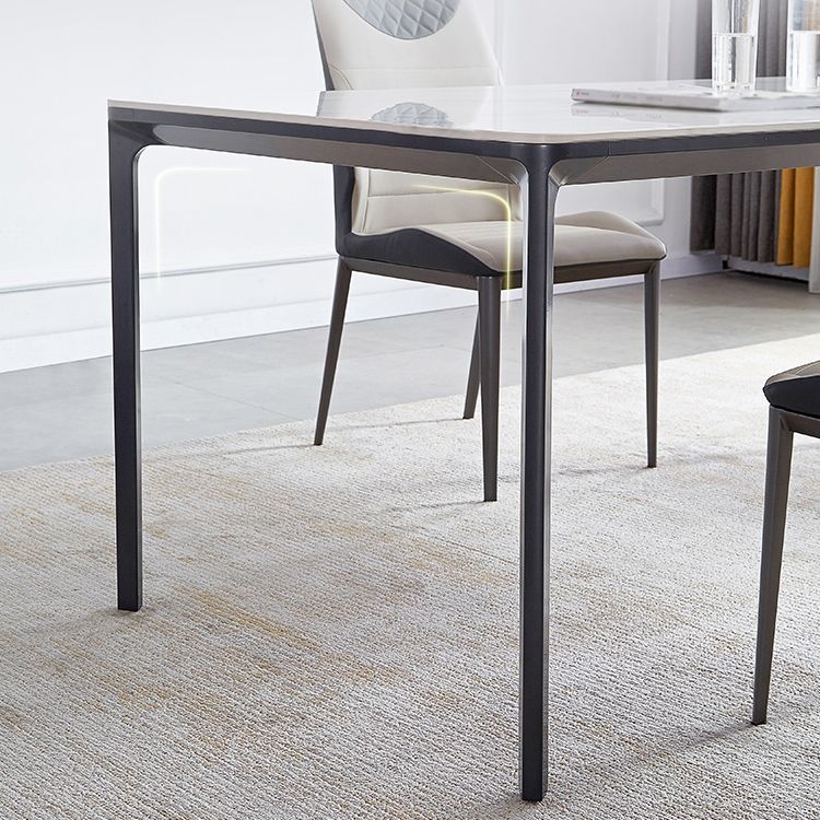 Rectangle Industrial Dining Table Sintered Stone Fixed Table with 4 Legs Clearhalo ' dining_table' 'Dining Tables & Seating' 'Dining Tables' 'furn' 'furn_dining_table' 'Furniture' 'furniture_dining_table' 'Kitchen & Dining Furniture' 'kitchen&dining_furn' 'kitchen' 'kitchen_dining_table' 1200x1200_707b3fb9-acbf-4f9b-8df5-8461aaffccb7