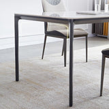 Rectangle Industrial Dining Table Sintered Stone Fixed Table with 4 Legs Clearhalo ' dining_table' 'Dining Tables & Seating' 'Dining Tables' 'furn' 'furn_dining_table' 'Furniture' 'furniture_dining_table' 'Kitchen & Dining Furniture' 'kitchen&dining_furn' 'kitchen' 'kitchen_dining_table' 1200x1200_707b3fb9-acbf-4f9b-8df5-8461aaffccb7