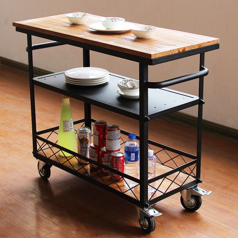 Rolling Prep Table Modern Wood Rectangular Prep Table for Dining Room Clearhalo 'furn' 'furn_kitchen_islands_carts' 'Furniture' 'Kitchen & Dining Furniture' 'Kitchen Islands & Carts' 'kitchen_islands_carts' 1200x1200_707d627f-f654-408e-a890-2ca8e2532d7c