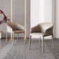 Contemporary Arm Dining Chairs Faux Leather Low Back Dining Side Chair