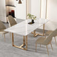 Rectangular Sintered Stone Dining Table Modern Furniture with Double Pedestal for Home