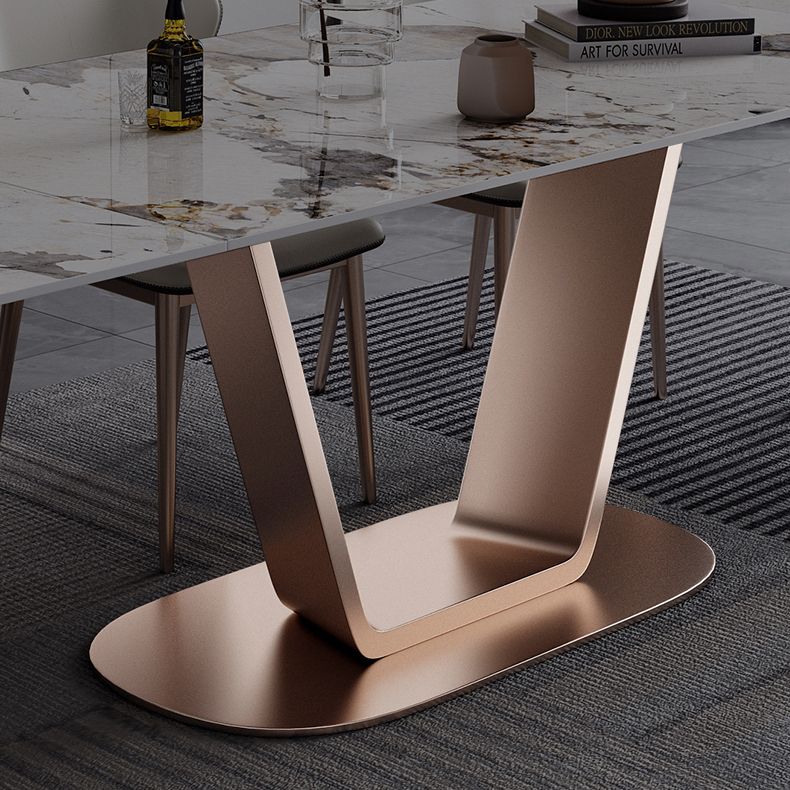 55.12''L Glam Sintered Stone Table Rectangle Dining Table for Kitchen Clearhalo ' dining_table' 'Dining Tables & Seating' 'Dining Tables' 'furn' 'furn_dining_table' 'Furniture' 'furniture_dining_table' 'Kitchen & Dining Furniture' 'kitchen&dining_furn' 'kitchen' 'kitchen_dining_table' 1200x1200_7084675d-3bcf-4f11-921d-e4616de55ce5