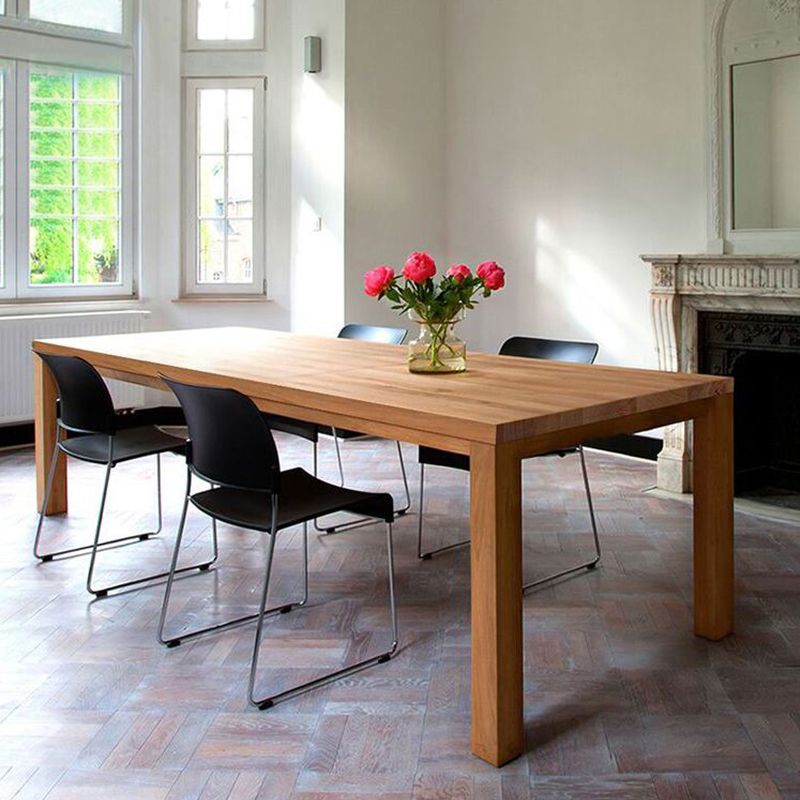 Solid Wood Contemporary Rectangular Dining Table Pine Wood Top Indoor Table with 4 Legs Clearhalo ' dining_table' 'Dining Tables & Seating' 'Dining Tables' 'furn' 'furn_dining_table' 'Furniture' 'furniture_dining_table' 'Kitchen & Dining Furniture' 'kitchen&dining_furn' 'kitchen' 'kitchen_dining_table' 1200x1200_7085e17a-fc7a-4bc9-a672-47e5859b2f54