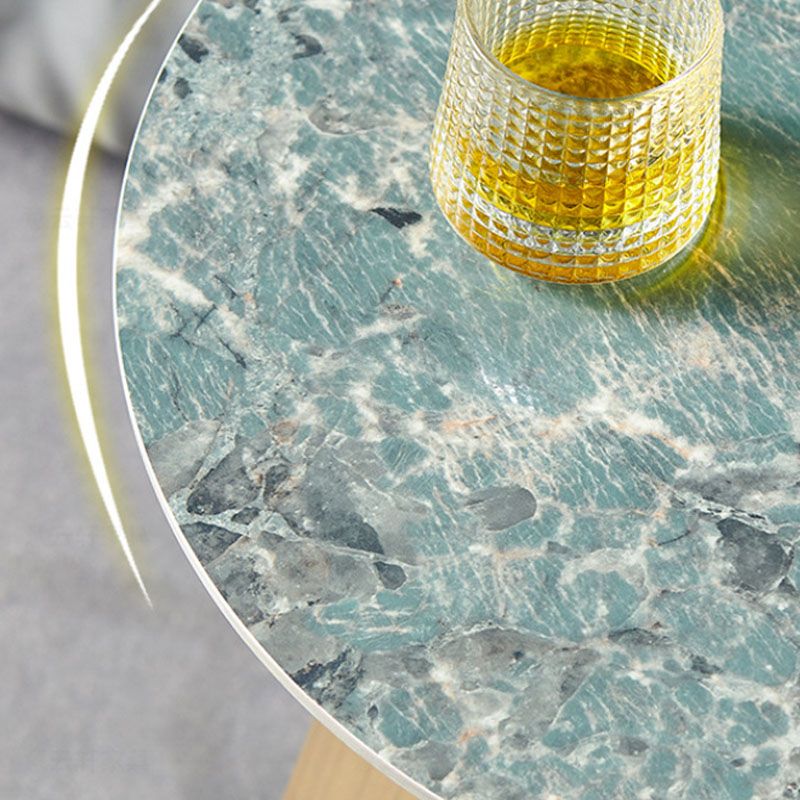 Modern Round Coffee Table Pedestal Slate Coffee Table in White Clearhalo 'Coffee & Accent Tables' 'Coffee Tables' 'coffee_tables' 'furn' 'furn_coffee_tables' 'Furniture' 'furniture_coffee_tables' 'Living Room Furniture' 1200x1200_70862f77-c977-461b-8589-4117a7161c45