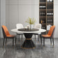 Contemporary Style Round Dining Table Steel Pedestal Base Table for Room Clearhalo 'Dining Tables & Seating' 'Dining Tables' 'dining_table' 'furn' 'furn_dining_table' 'Furniture' 'Kitchen & Dining Furniture' 1200x1200_7086f1dc-4d1a-44d7-ac39-c868704ead41