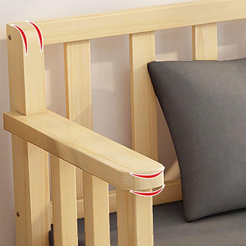 Recessed Arm Sofa with Light-grey Upholstery 22" Wide 33" Wide Clearhalo 'Furniture' 'furniture_sofas' 'kitchen' 'kitchen_sofas' 'Living Room Furniture' 'Sofa' 'sofas' 1200x1200_7087bbb9-e01d-47a8-9af3-4973eb5c24f7