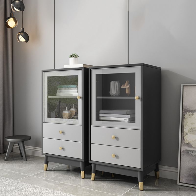 Mobile moderno mobile in finto vetrina in legno con porte di vetro per camera da letto, 19 "l x 16" w