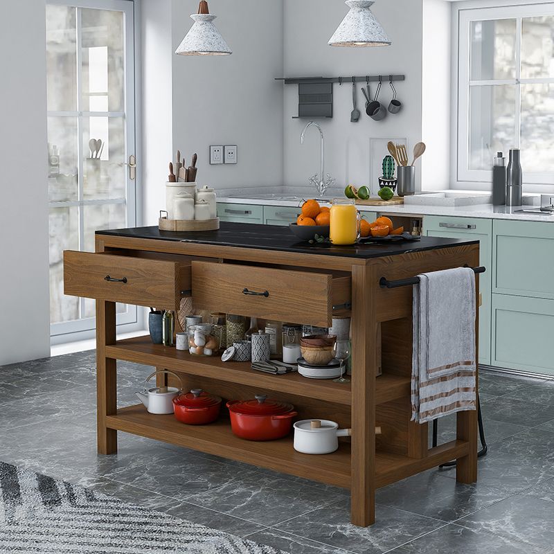 Set di isole da cucina stazionaria contemporanea set di isole rettangolari in legno