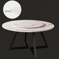 Metal and Stone Table Glam Style Minimalist Family Round Dining Table for Home