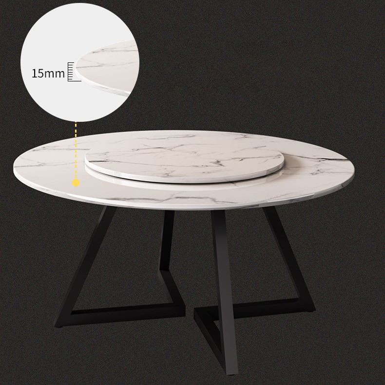 Metal and Stone Table Glam Style Minimalist Family Round Dining Table for Home