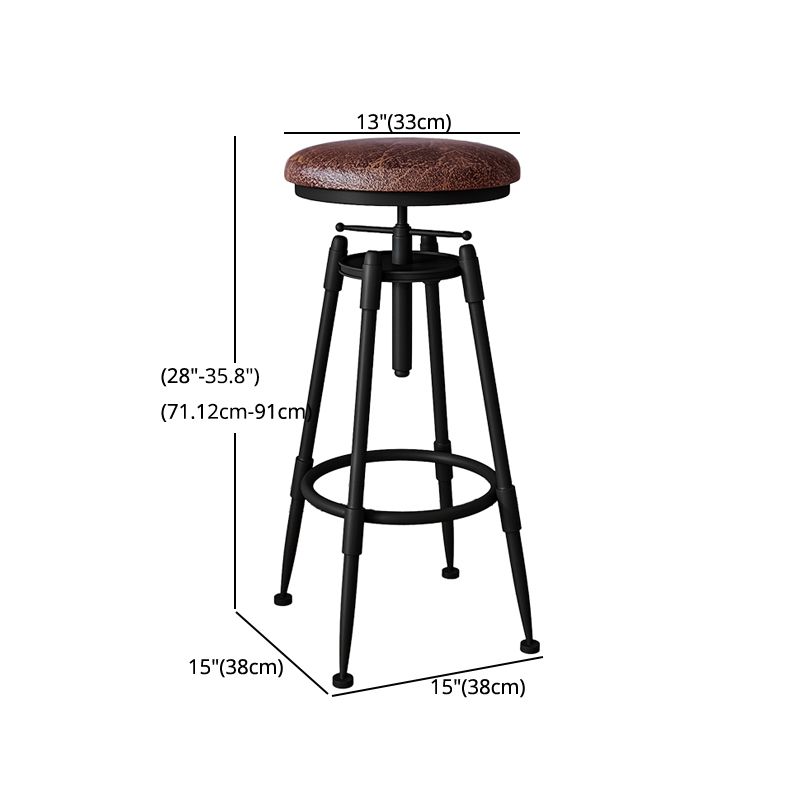 Industrial Armless Liftable Counter Stool Iron Restaurant Bar Stool with Pedal Clearhalo 'Bar Furniture' 'Bar Stools' 'bar_stools' 'furn' 'furn_bar_stools' 'furniture_bar_stools' 'Kitchen & Dining Furniture' 'kitchen&dining_furn' 'kitchen' 'kitchen_furn' Furniture' 1200x1200_708af5fa-477b-41c0-a9d4-262a61c47d93