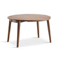 Modern Round Retractable Walnut Top Dining Table with 4 Brown Legs