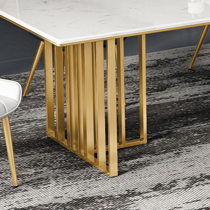 Metal Traditional Luxury Rectangle Table Sintered Stone Indoor Table for Kitchen and Dining Room Clearhalo ' dining_table' 'Dining Tables & Seating' 'Dining Tables' 'furn' 'furn_dining_table' 'Furniture' 'furniture_dining_table' 'Kitchen & Dining Furniture' 'kitchen&dining_furn' 'kitchen' 'kitchen_dining_table' 1200x1200_7090037c-19e4-4ffe-b887-1dc86fc30144