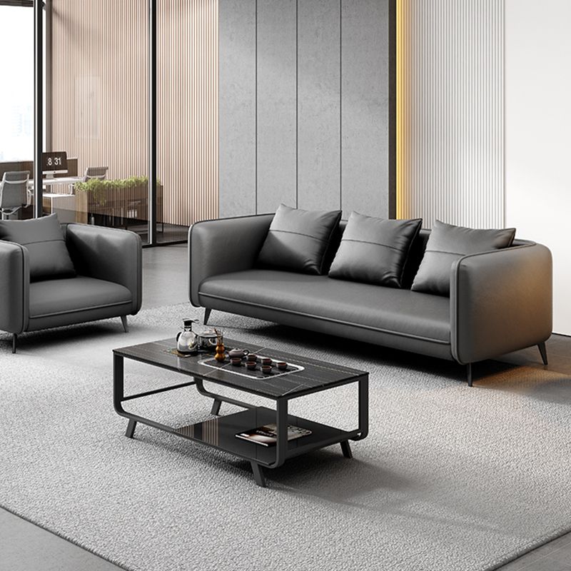 Office Modern Tuxedo Arm Sofa with Bolster Pillows for Bonus Room, Living Room Clearhalo 'furn' 'furn_sofas' 'Furniture' 'furniture_sofas' 'kitchen' 'kitchen_sofas' 'Living Room Furniture' 'Sofa' 'sofas' 1200x1200_70902f72-889c-4b0c-9610-3a8ebfd0451e