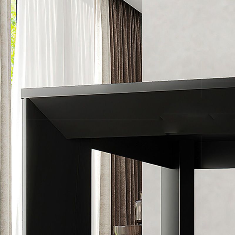 Rectangle Black Base Dining Table Modern Pine Wood Table for Kitchen Living Room Clearhalo 'Dining Tables & Seating' 'Dining Tables' 'dining_table' 'furn' 'furn_dining_table' 'Furniture' 'Kitchen & Dining Furniture' 1200x1200_7090ebad-3e3d-4a2f-bcc0-4fd65c400010