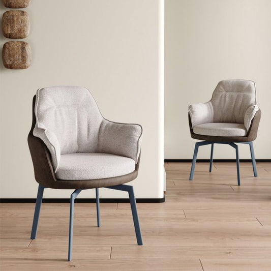 Industrial Kitchen Dining Chairs Fabric Arm Dining Chairs with Metal Legs Clearhalo 'Dining Chairs' 'Dining Tables & Seating' 'dining_chair' 'furn' 'furn_dining_chair' 'Furniture' 'Kitchen & Dining Furniture' 1200x1200_70911bb8-a6fd-44c0-b1cc-8e5e206c14ca