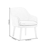 Velvet Chair with Sloped Arms and Basic Four Wooden Legs for Apartment