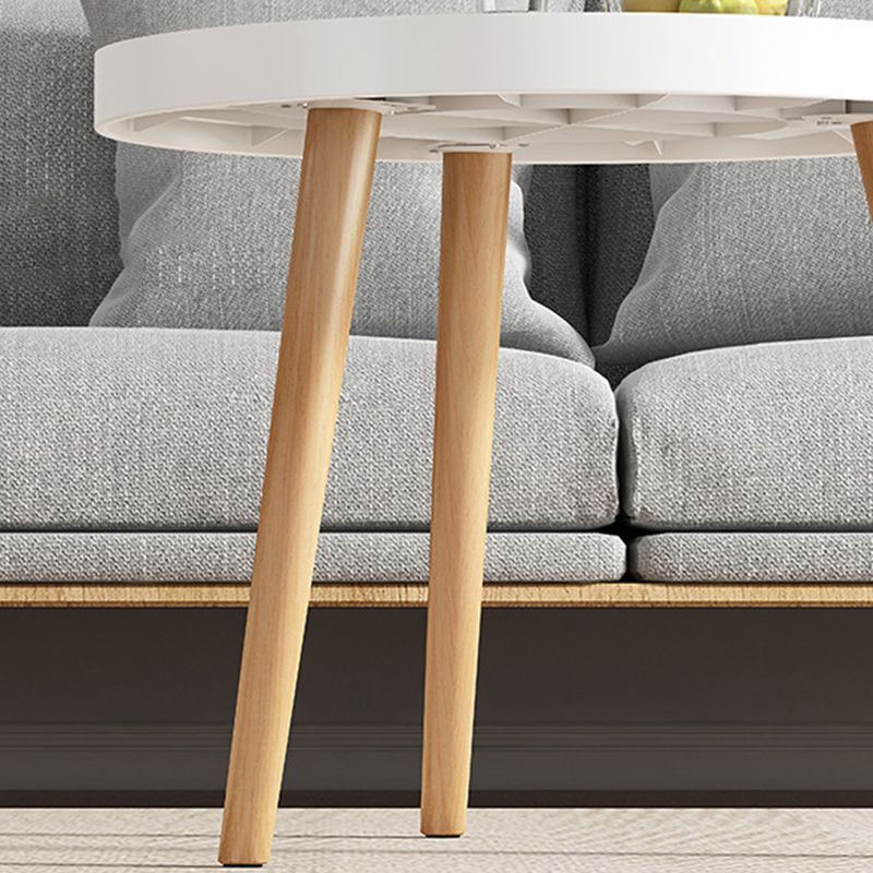 19.6"H Modern 3 Legs Wood Base Plastic Round Tray Top Coffee Table Clearhalo 'Coffee & Accent Tables' 'Coffee Tables' 'coffee_tables' 'furn' 'furn_coffee_tables' 'Furniture' 'furniture_coffee_tables' 'Living Room Furniture' 1200x1200_70937dbc-9b37-41bc-8f23-96e5b3b39d2d