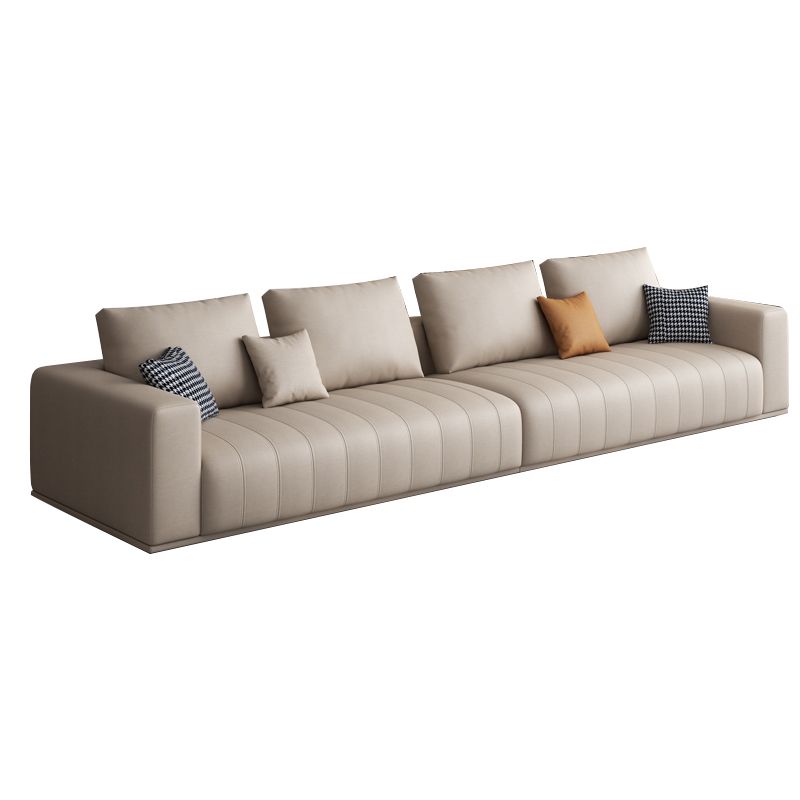 Modern Faux Leather Tuxedo Arm Standard Sofa with Bolster Pillows for Living Room Clearhalo 'furn' 'furn_sofas' 'Furniture' 'furniture_sofas' 'kitchen' 'kitchen_sofas' 'Living Room Furniture' 'Sofa' 'sofas' 1200x1200_7094c6ce-cab9-4f0a-9977-720326f80cb9