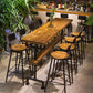 Industrial Style Pub Dining Set 1/2/9 Pcs Rectangular Solid Wood Pub Set for Home