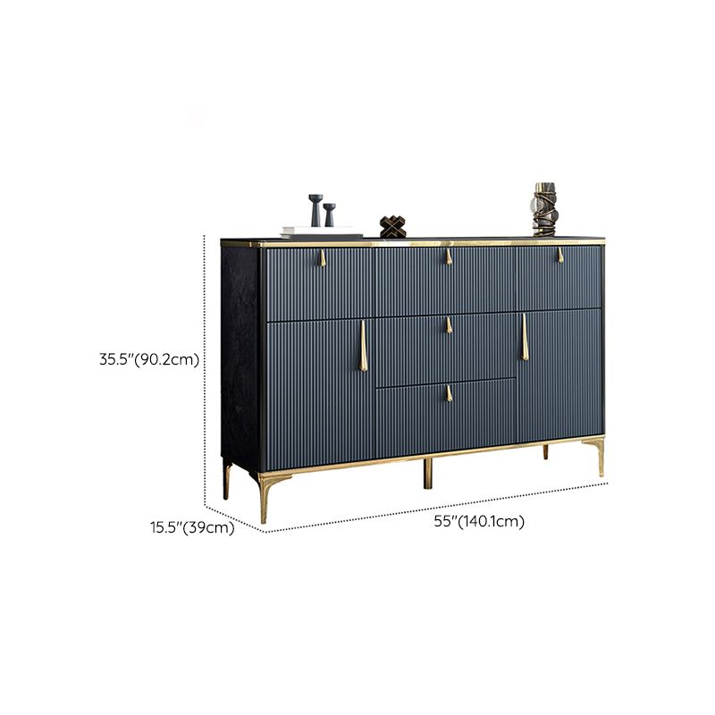 Commode en bois manufacturé avec coffre de rangement Classic Glam de 15,21 pouces