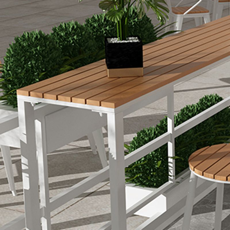 Modern Metal Trestle Bistro Bar Desk Rectangle Outdoor Footrest Bar Stool Table Clearhalo 'Bar Furniture' 'Bar Tables' 'bar_tables' 'Furniture' 'furniture_bar_tables' 'Kitchen & Dining Furniture' 'kitchen&dining_furn' 'kitchen' 1200x1200_70977d9b-dfef-41f8-a746-1ff5f280aba1