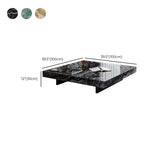 11"H Contemporary Cocktail Table Stone Square Coffee Cocktail Table