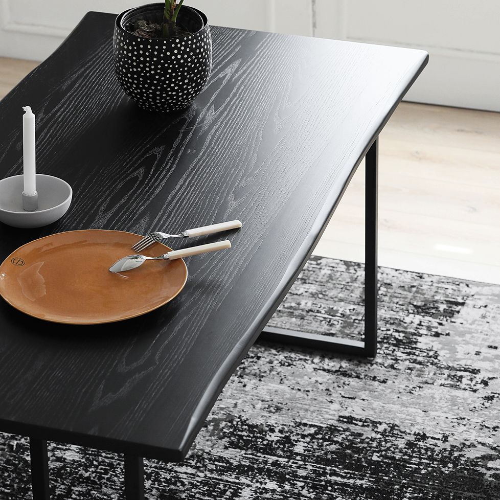 Rectangle Industrial Dining Table Black Fixed Table with Pinewood Solid Wood Clearhalo ' dining_table' 'Dining Tables & Seating' 'Dining Tables' 'Furniture' 'furniture_dining_table' 'Kitchen & Dining Furniture' 'kitchen&dining_furn' 'kitchen' 'kitchen_dining_table' 1200x1200_709a1f8f-cce3-44f4-a9e5-300683c7380f