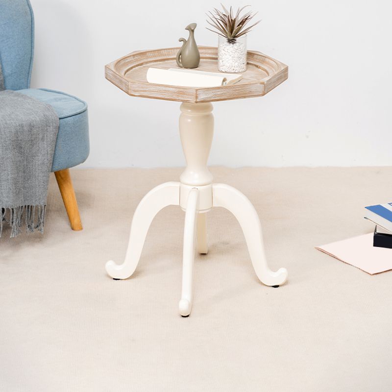 素朴な無垢材4脚丸/幾何学的な苦しめられたリビングルームエンドテーブル