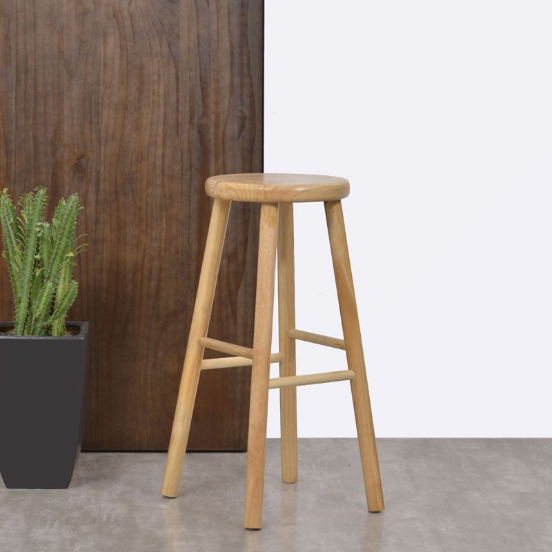 Sala de estar Simple Wood Barstool de 4 patas taburete con pedal