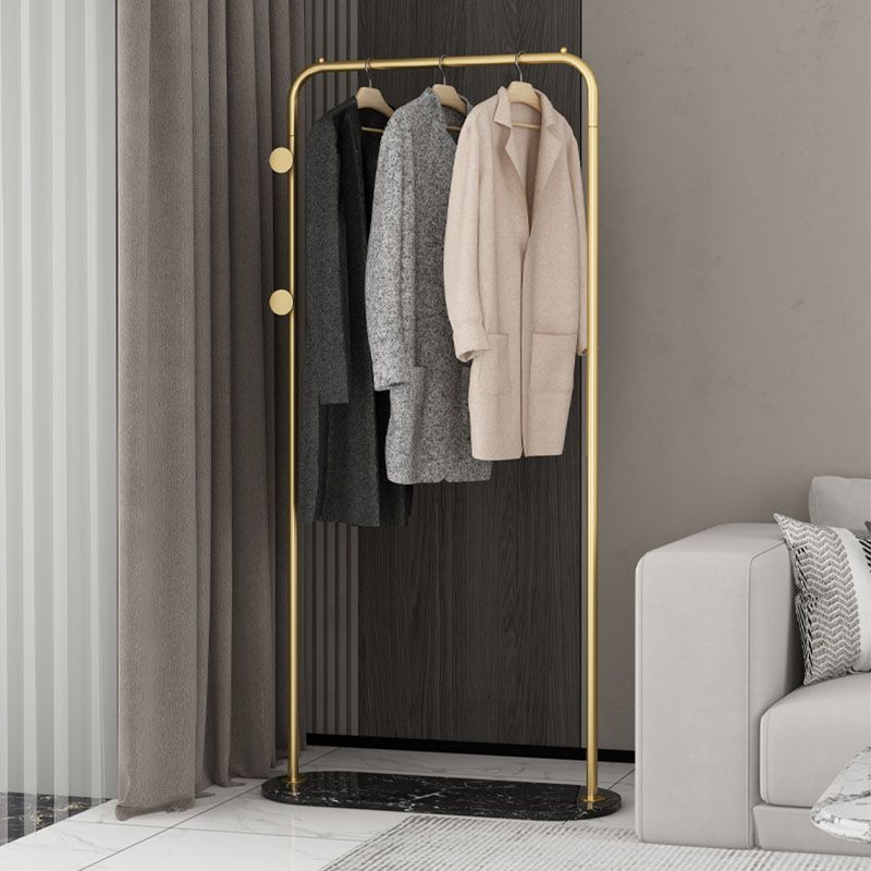 Gorgeous Metal Clothes Hanger Double Coat Hooks Coat Rack with Marble Bottom Clearhalo 'Entry & Mudroom Furniture' 'furn' 'furn_hall_tree_coat_racks' 'Furniture' 'Hall Trees & Coat Racks' 'hall_tree_coat_racks' 1200x1200_709b5813-bfb5-423c-b878-5732beed2033