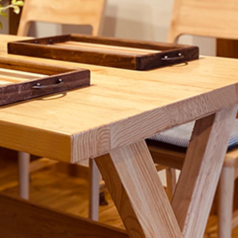 Trestle Base Dining Room Table Wood Dining Table for Dining Room Clearhalo 'Dining Tables & Seating' 'Dining Tables' 'dining_table' 'furn' 'furn_dining_table' 'Furniture' 'Kitchen & Dining Furniture' 1200x1200_709be023-b30b-43c3-ae89-13651152b369