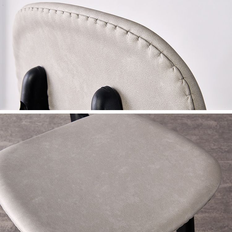 PU Leather Armless Dining Chairs Open Back Side Chair with Plastic Legs Clearhalo ' kitchen&dining_furn' 'Dining Chairs' 'Dining Tables & Seating' 'dining_chair' 'furn' 'furn_dining_chair' 'Furniture' 'furniture_dining_chair' 'Kitchen & Dining Furniture' 'kitchen' 1200x1200_709c1195-1144-49c4-a4ae-772034855cf5