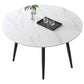 Modern Style Sintered Stone Dining Table White Round Home Table with Black Frame Clearhalo ' dining_table' 'Dining Tables & Seating' 'Dining Tables' 'furn' 'furn_dining_table' 'Furniture' 'furniture_dining_table' 'Kitchen & Dining Furniture' 'kitchen&dining_furn' 'kitchen' 'kitchen_dining_table' 1200x1200_709c3a4d-b1d9-4965-a799-7437be677cef