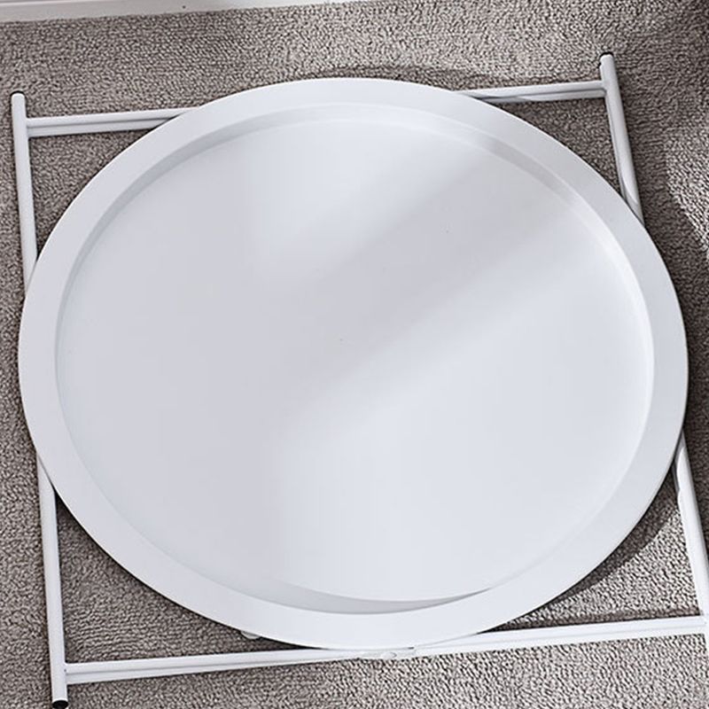 Round Tray Top Side Table Mid-Century Metal Cross Legs End Table Clearhalo 'Coffee & Accent Tables' 'End & Side Tables' 'end_side_tables' 'furn' 'furn_end_side_tables' 'Furniture' 'Living Room Furniture' 1200x1200_709cc6a3-f9e4-42b6-b8ad-970880ebbc5b