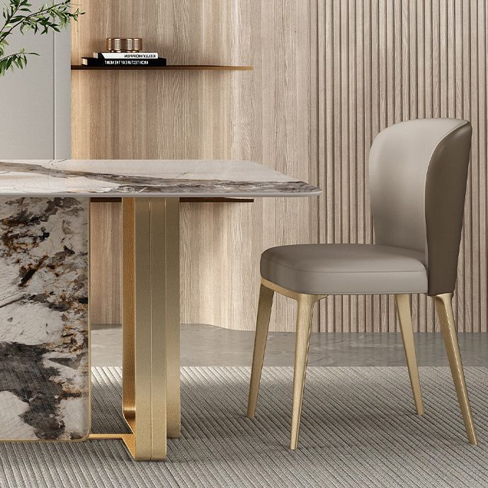 Luxury Sintered Stone Top Dining Set Rectangle 1/3/4/5/6 Pieces Dining Room Table Set Clearhalo 'Dining Room Sets' 'Dining Tables & Seating' 'dining_room_set' 'furn' 'furn_dining_room_set' 'Furniture' 'Kitchen & Dining Furniture' 1200x1200_709dcf04-5191-4d0c-a697-dbb67dc3a671