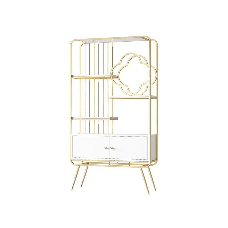 Estantería de estante de metal glamorial estantería de espalda cerrada con gabinetes