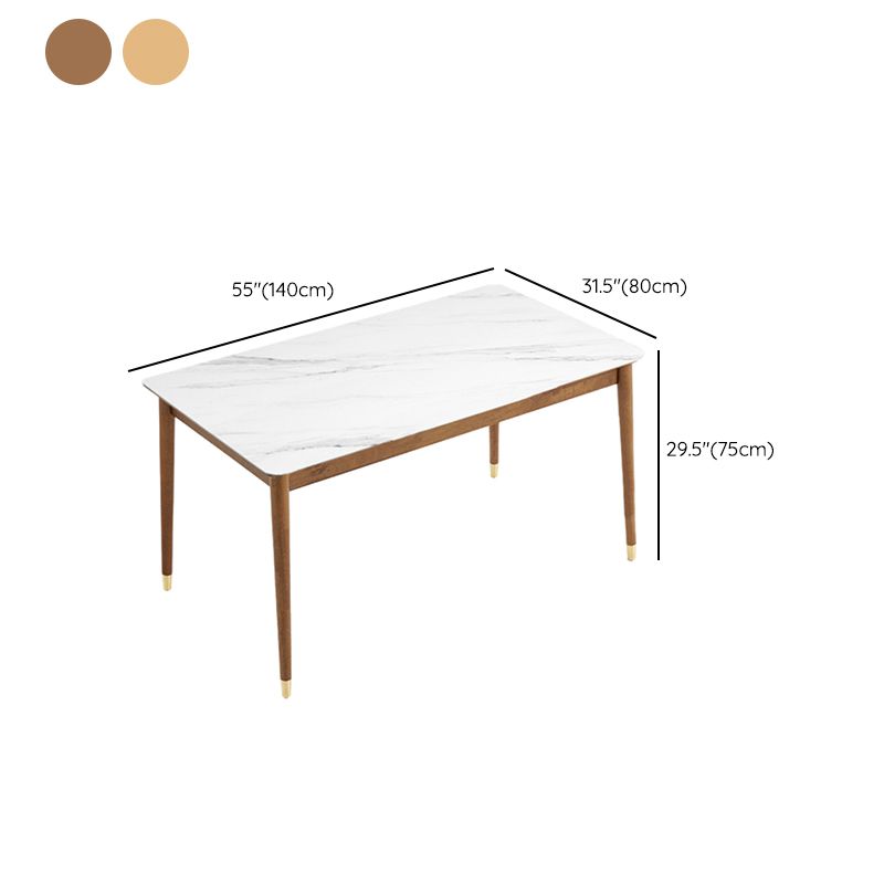 Sintered Stone Dining Table Rectangle Modern Dinner Table with Wooden Legs Clearhalo 'Dining Tables & Seating' 'Dining Tables' 'dining_table' 'furn' 'furn_dining_table' 'Furniture' 'Kitchen & Dining Furniture' 1200x1200_70a1b1f2-c339-4568-9d78-b621479c5358