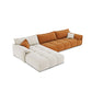 Tufted Loose Back Sofa with Chaise Nordic Pillow Top Arm Sofa in Orange and White Clearhalo 'furn' 'furn_sectionals' 'Furniture' 'Living Room Furniture' 'Sectionals' 1200x1200_70a20e81-0fb4-42b8-878a-9a3ab3c206a0