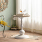 French Country Style Side End Table Pedestal Round Sofa Side Accent Table
