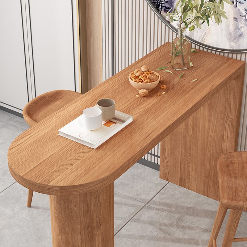 Solid Wood Pub Table Contemporary Bar Table with Double Pedestal Clearhalo 'Bar Furniture' 'Bar Tables' 'bar_tables' 'furn' 'furn_bar_tables' 'Furniture' 'Kitchen & Dining Furniture' 1200x1200_70a934d6-7947-4d0e-810a-02c851091bd8