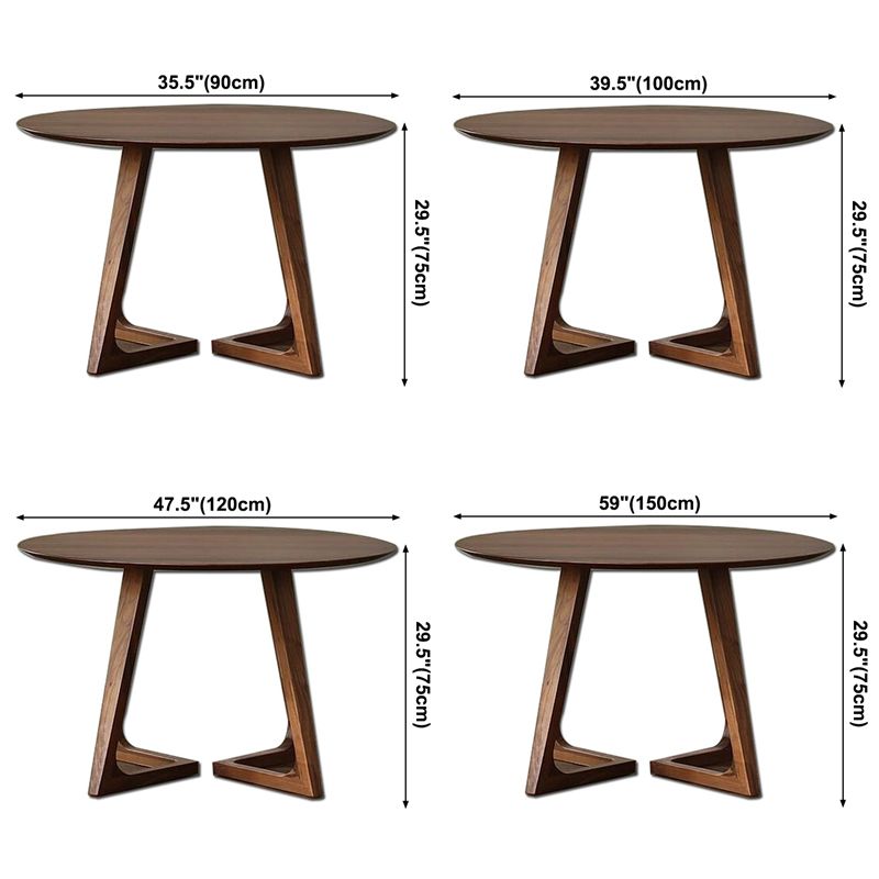 Contemporary Style Round Solid Wood Table Sled Base Dining Table for Home Clearhalo ' dining_table' 'Dining Tables & Seating' 'Dining Tables' 'furn' 'furn_dining_table' 'Furniture' 'furniture_dining_table' 'Kitchen & Dining Furniture' 'kitchen&dining_furn' 'kitchen' 'kitchen_dining_table' 1200x1200_70abe717-dd47-4b79-9cb4-4980cb996884