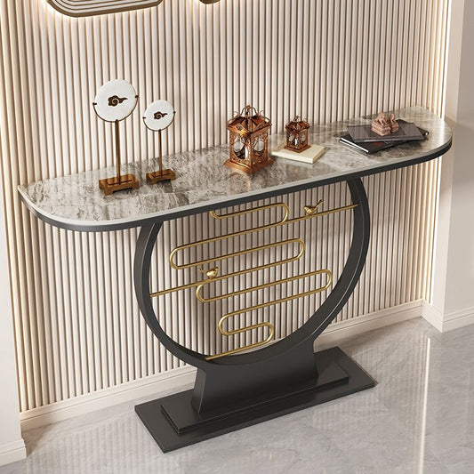 Tavolino console mezza luna glam tavolo resistente alle macchie per la sala