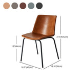 Industrial Design Armless Solid Back Chair for Kitchen Leather Dining Side Chair Clearhalo ' kitchen&dining_furn' 'Dining Chairs' 'Dining Tables & Seating' 'dining_chair' 'furn' 'furn_dining_chair' 'Furniture' 'furniture_dining_chair' 'Kitchen & Dining Furniture' 'kitchen' 1200x1200_70ae1d19-1b28-4bb3-a216-2d0d68cb802f