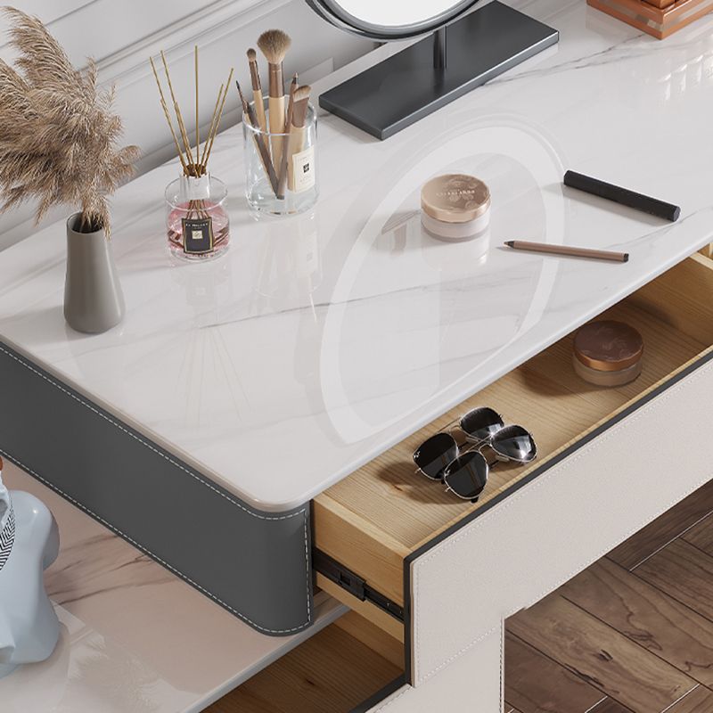 Zeitgenössischer Kiefern Make -up Eitelkeitstisch mit Schubladen Eitelkeit Make -up -Tisch Set