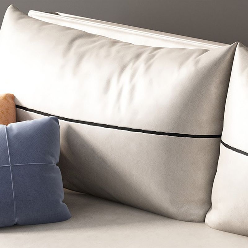 Cama de sofá de cuero de faux beige 35.43 "Sofá de durmiente plegable contemporáneo de ancho