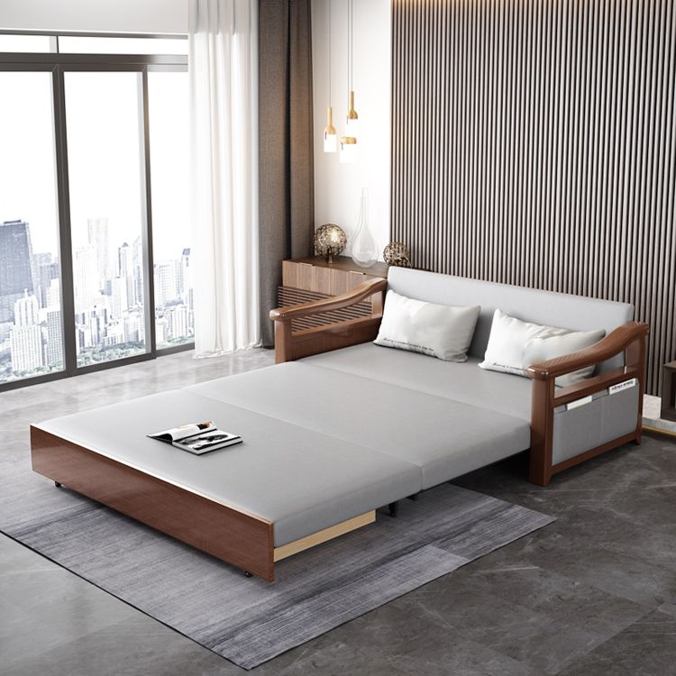 Oreiller de canapé-lit de futon en bois contemporain Back Futon et matelas avec rangement