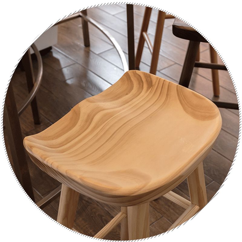 Indoor Pine Modern Bar Stool Contoured Seat Footrest Counter Stool with Wood Legs Clearhalo 'Bar Furniture' 'Bar Stools' 'bar_stools' 'furn' 'furn_bar_stools' 'furniture_bar_stools' 'Kitchen & Dining Furniture' 'kitchen&dining_furn' 'kitchen' 'kitchen_furn' Furniture' 1200x1200_70b0b205-d556-4da9-9d66-4dff927563da